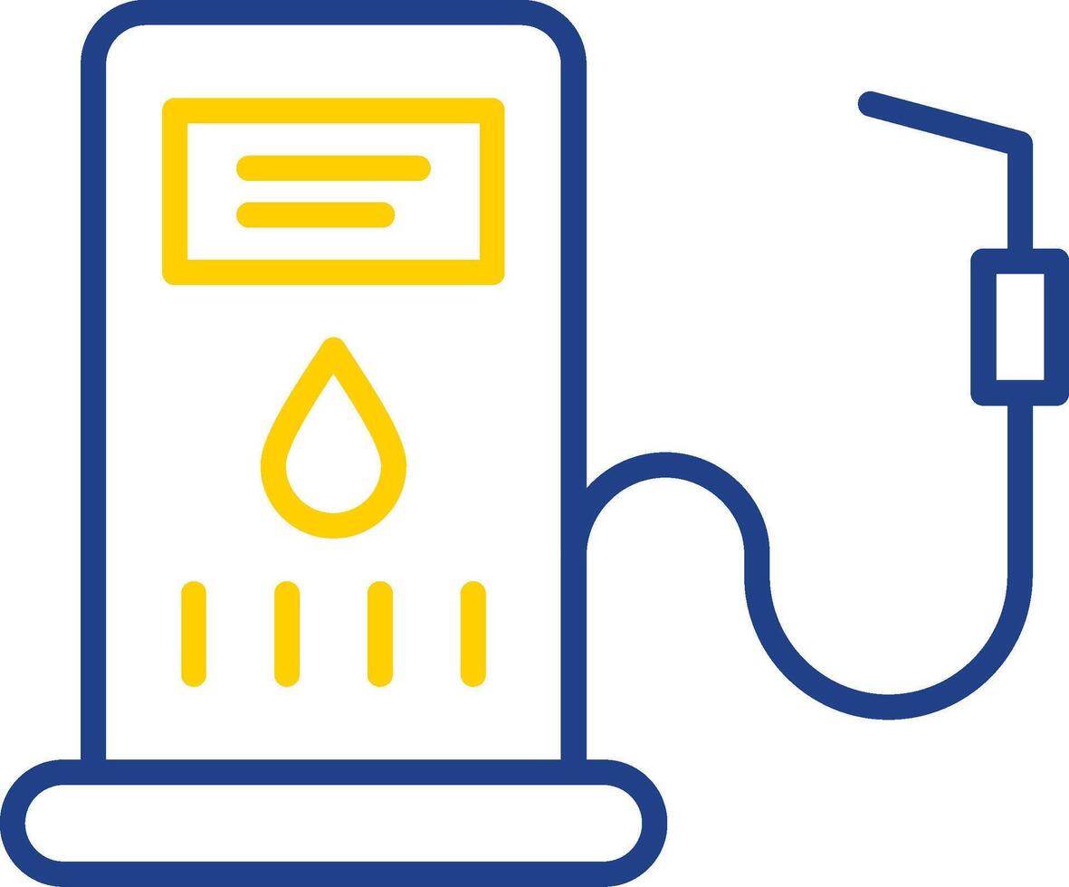 icono de dos colores de la línea de la gasolinera vector