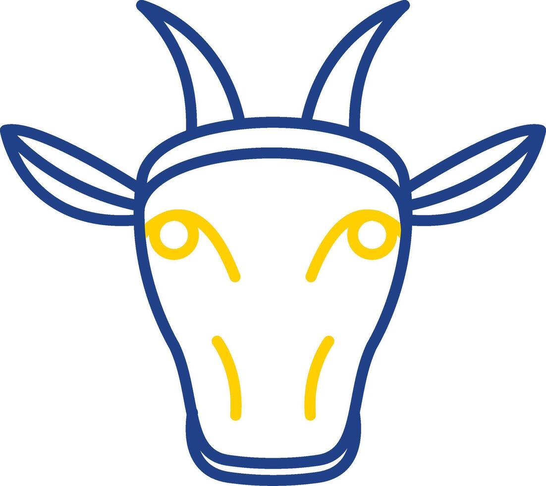 Goat Line Two Color Icon vector