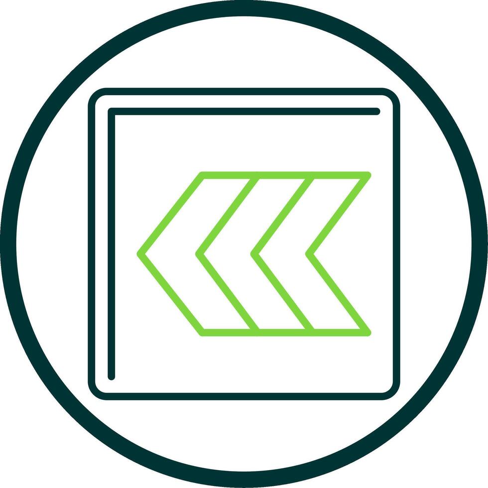 Left Chevron Line Circle Icon vector