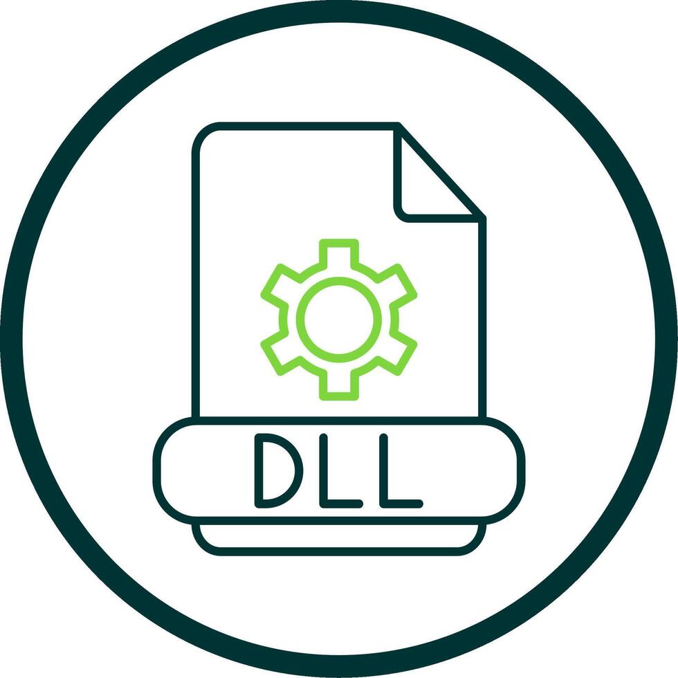 Dll Line Circle Icon vector