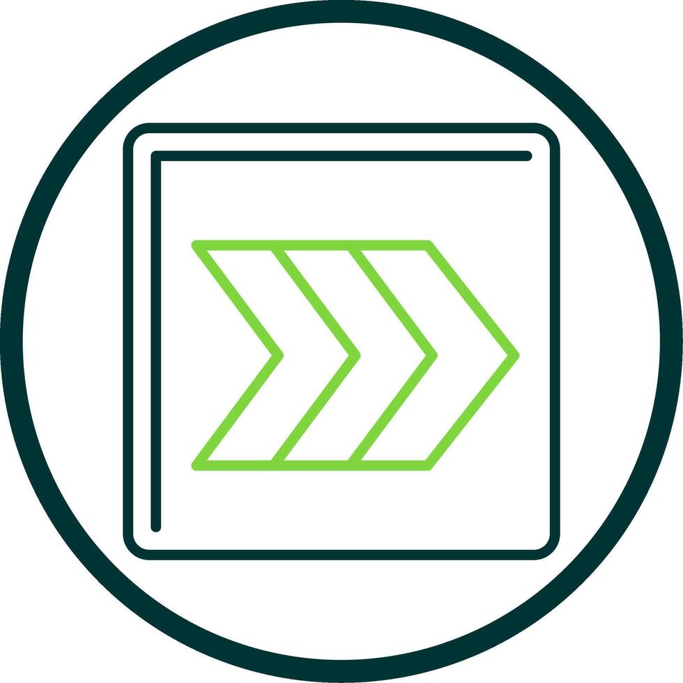 Right Chevron Line Circle Icon vector