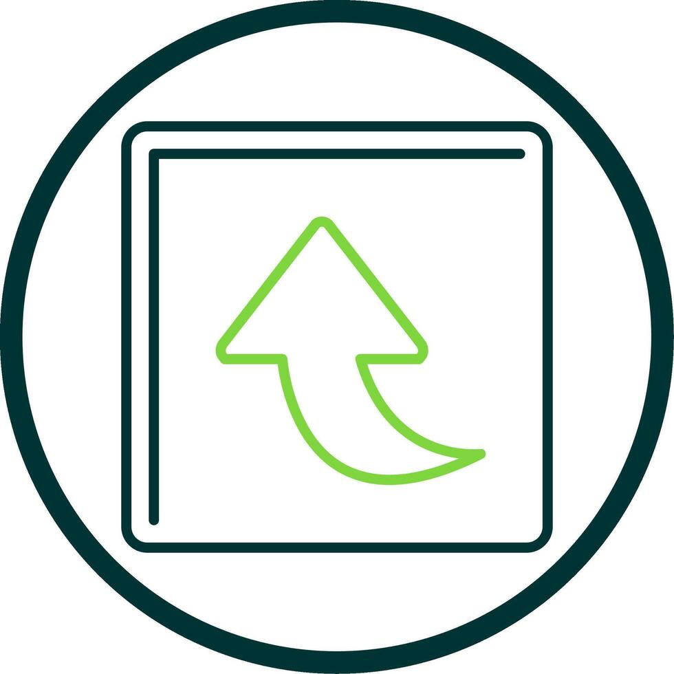 Curved Up Line Circle Icon vector