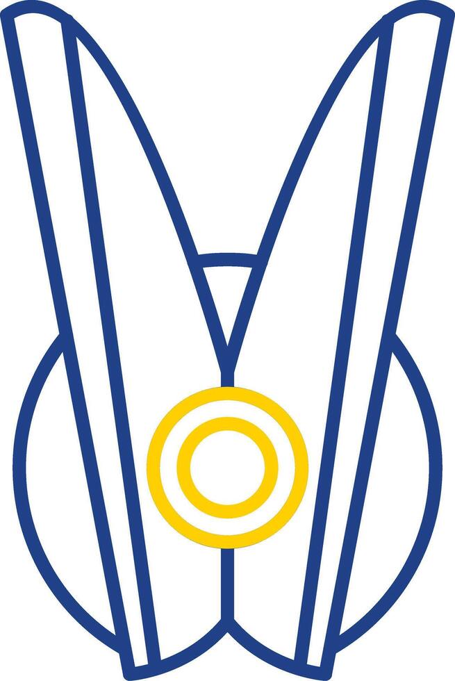 Clothespin Line Two Color Icon vector