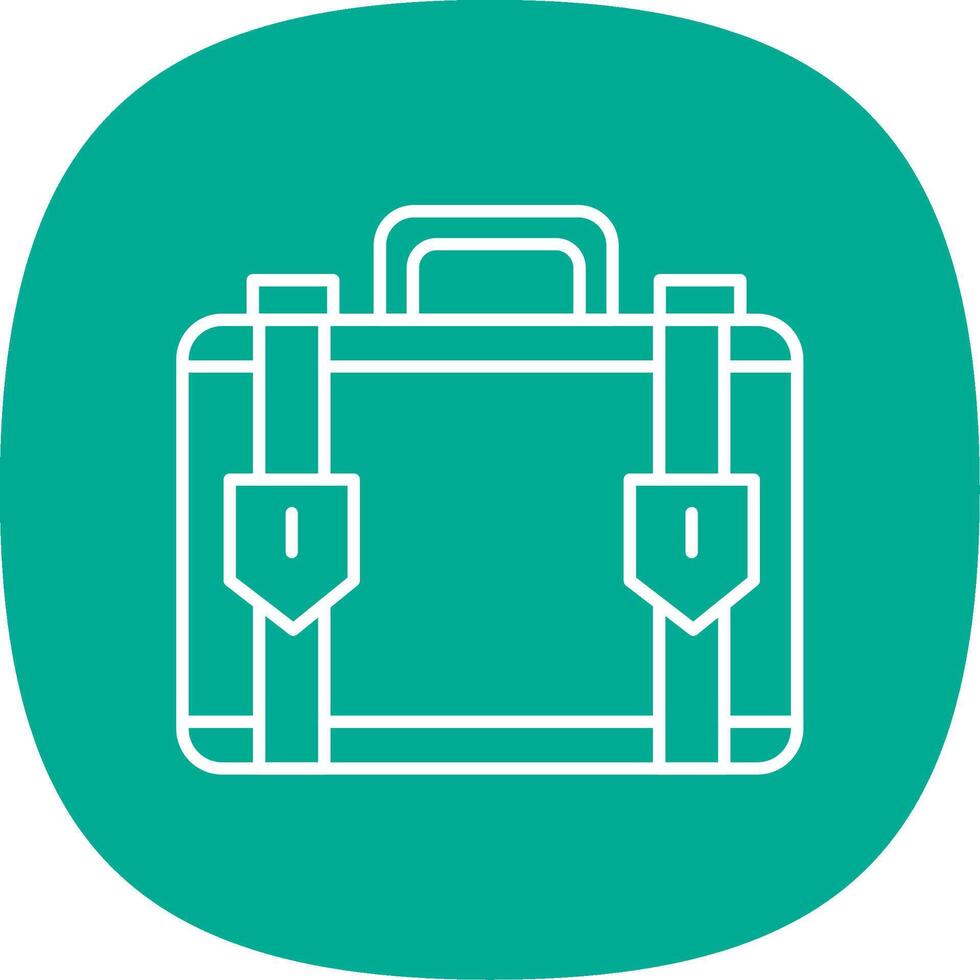 Suitcase Line Curve Icon vector