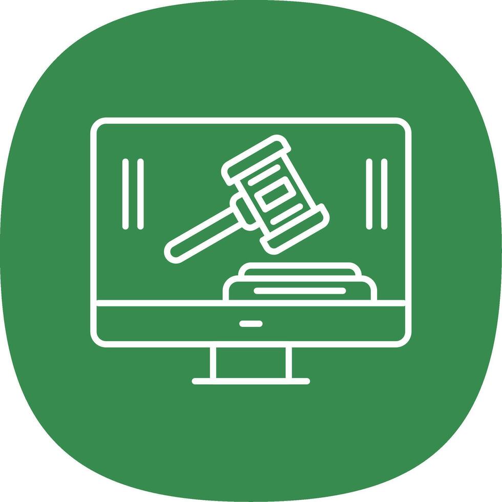 Auction Line Curve Icon vector