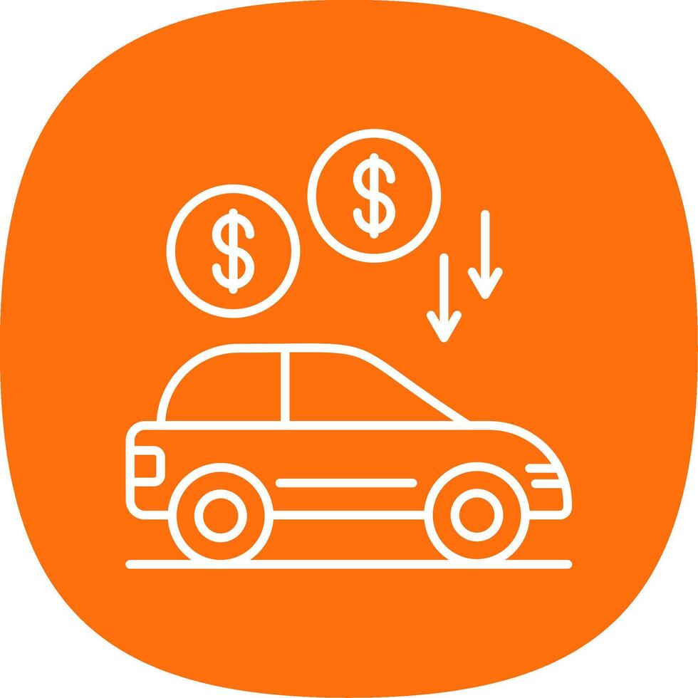 Car Loan Line Curve Icon vector