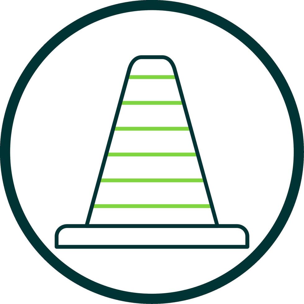 Traffic Cone Line Circle Icon vector