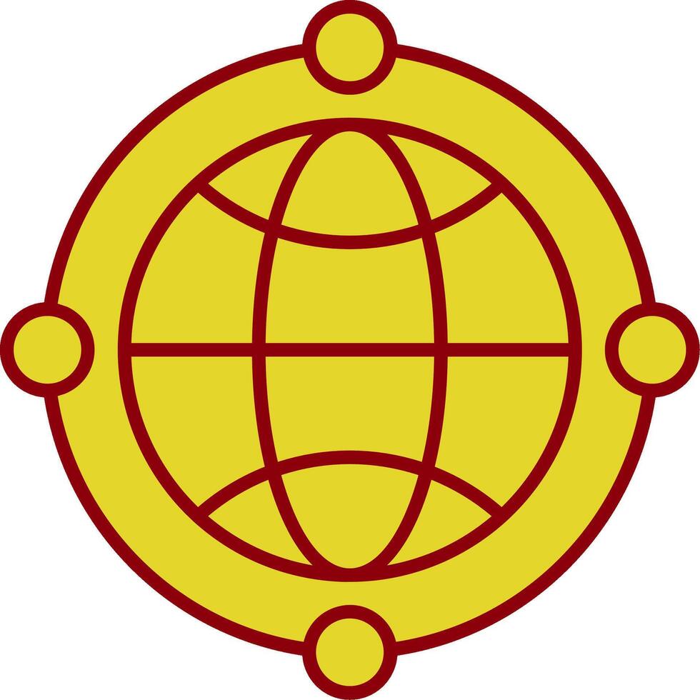 Globe Line Two Color Icon vector