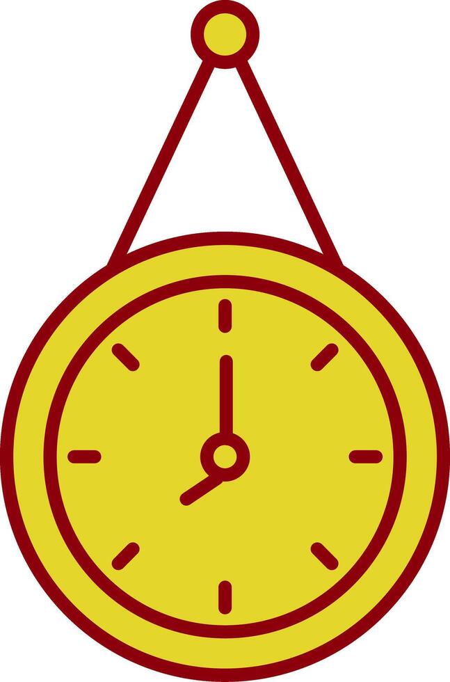 icono de dos colores de línea de reloj de pared vector