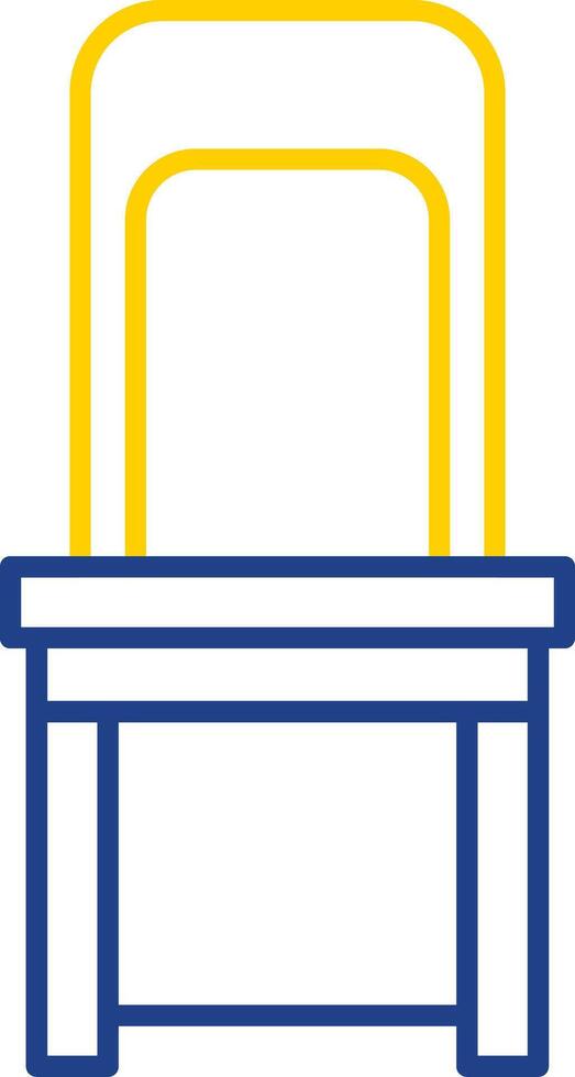 Dining Chair Line Two Color Icon vector
