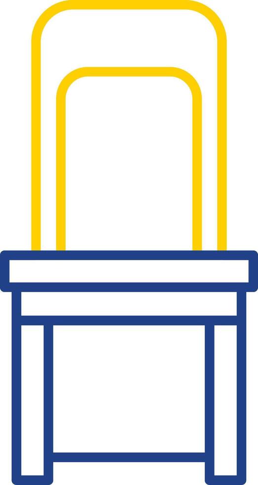 Dining Chair Line Two Color Icon vector