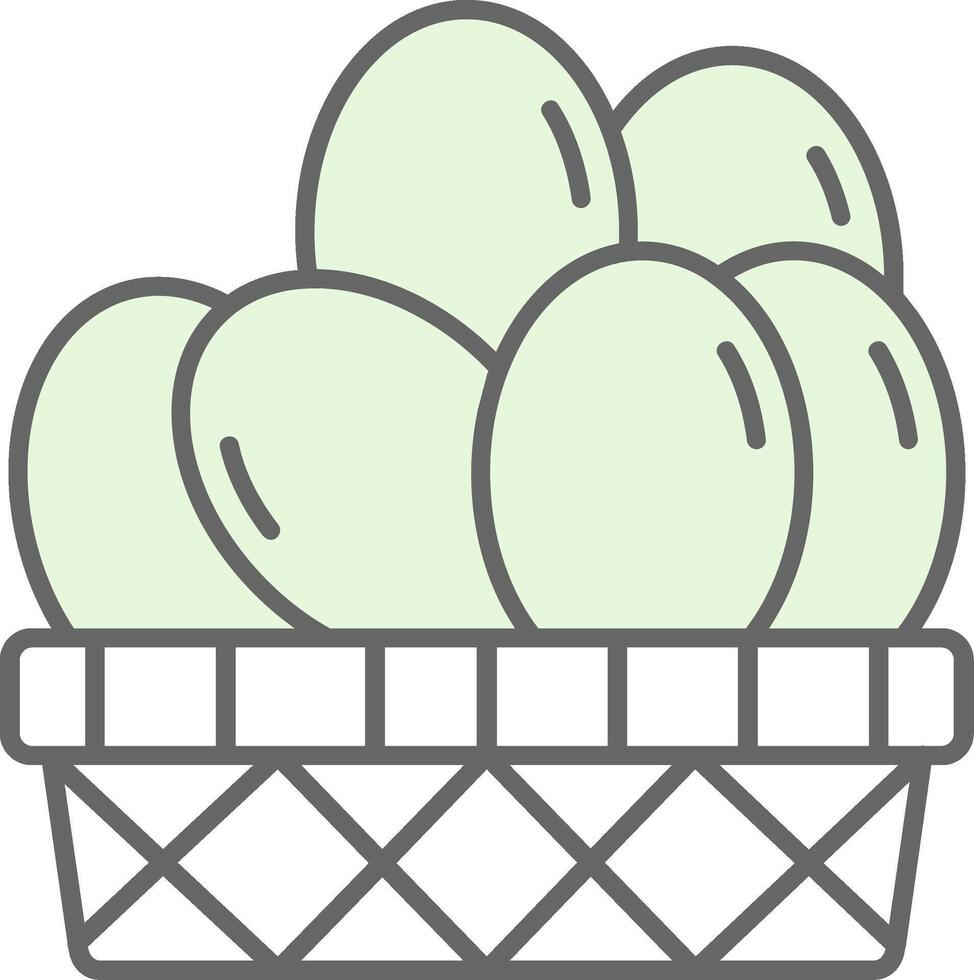 Eggs Basket Fillay Icon vector