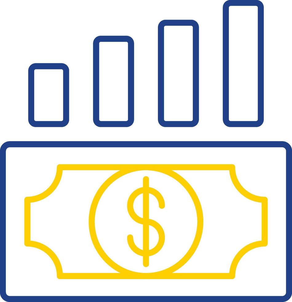 Money Growth Line Two Color Icon vector