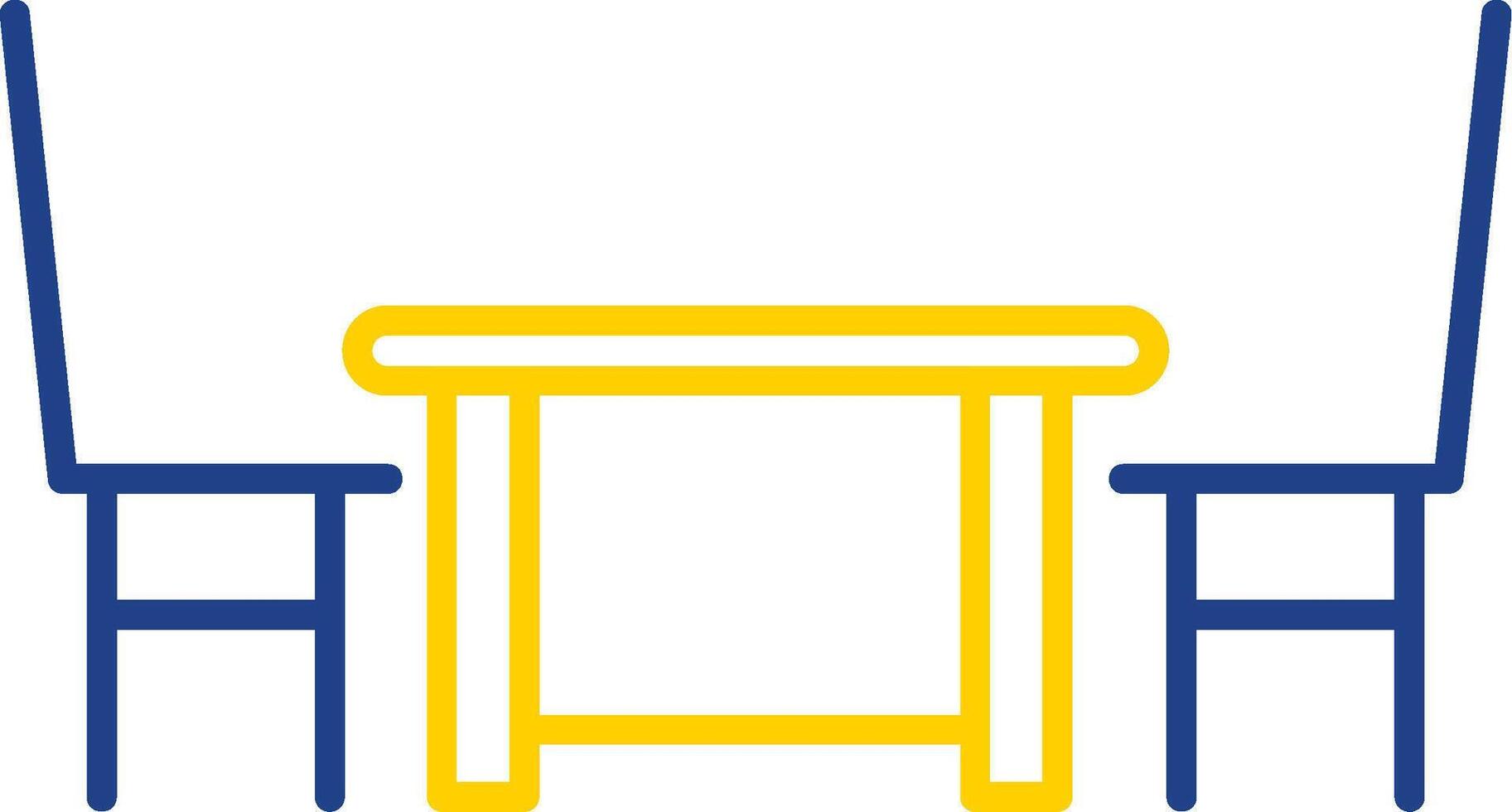 Dining Table Line Two Color Icon vector