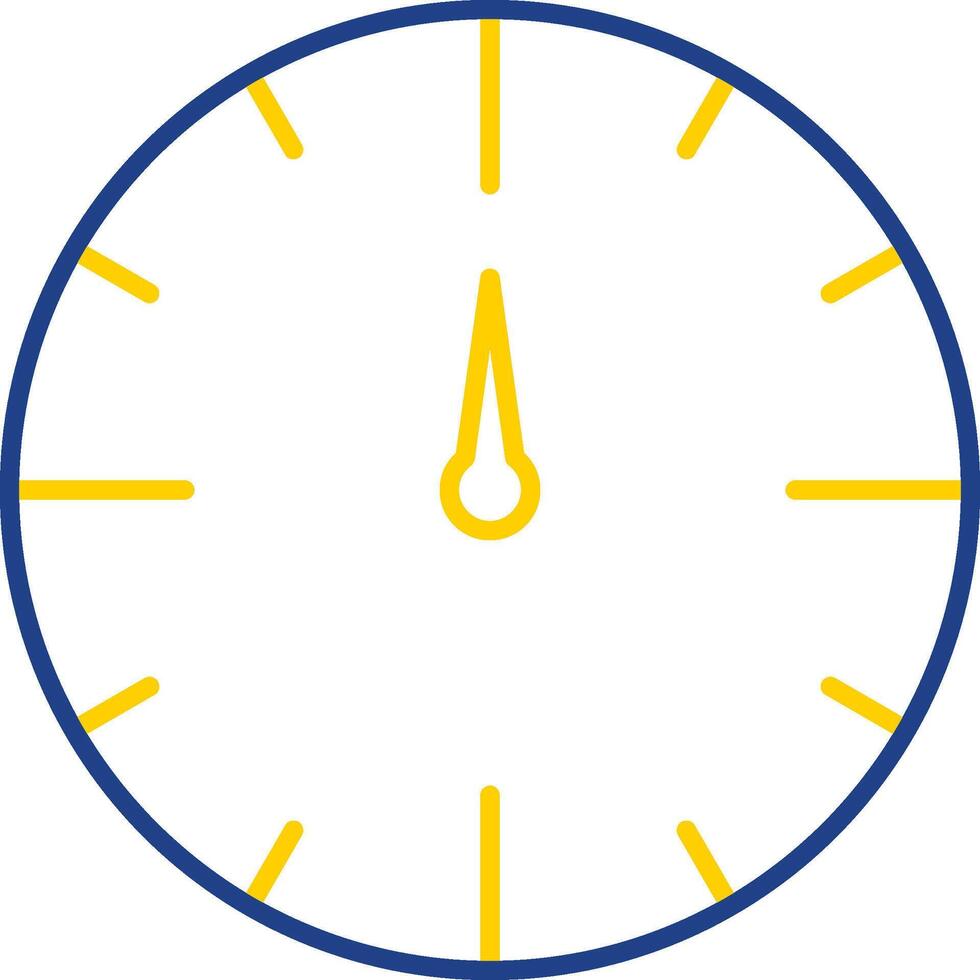 icono de dos colores de la línea de reloj vector