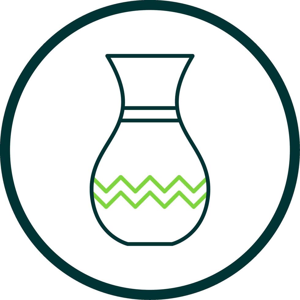 Vase Line Circle Icon vector