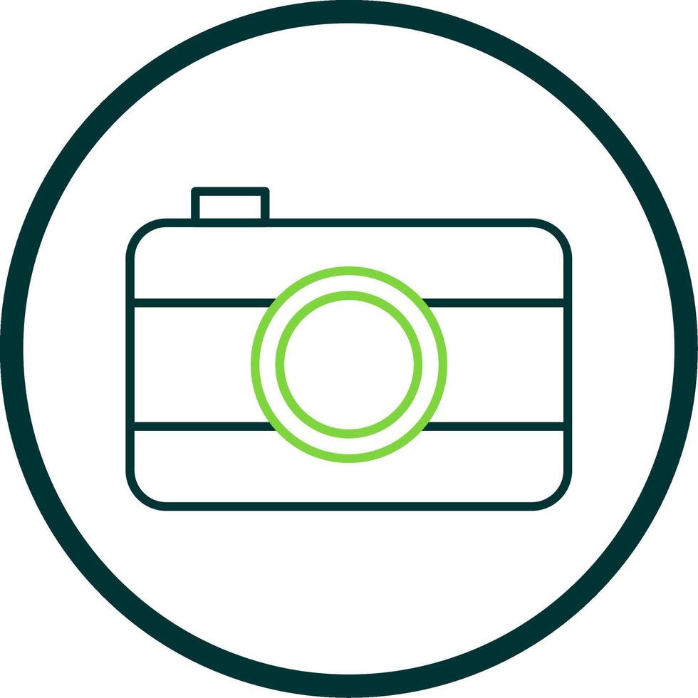Old Came Line Circle Icon vector