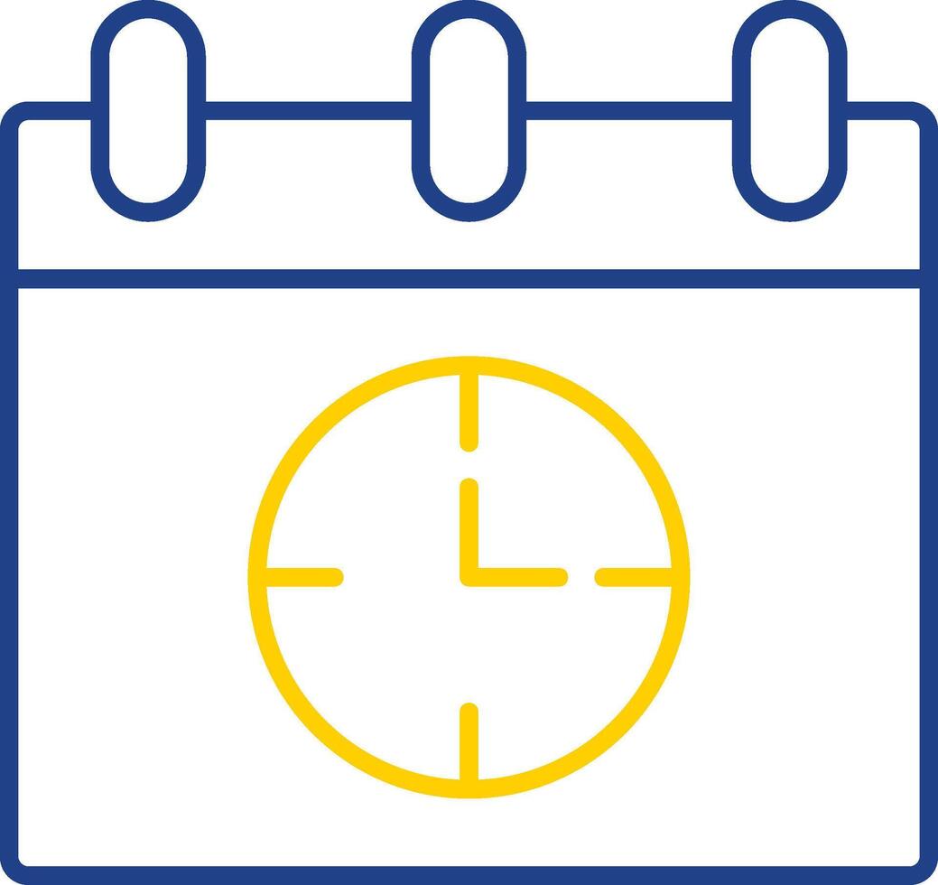 Time Management Line Two Color Icon vector