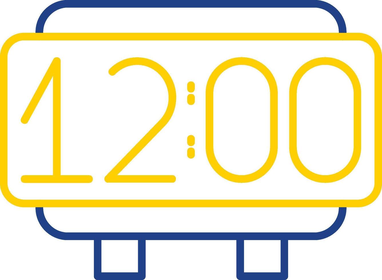 Digital Clock Line Two Color Icon vector