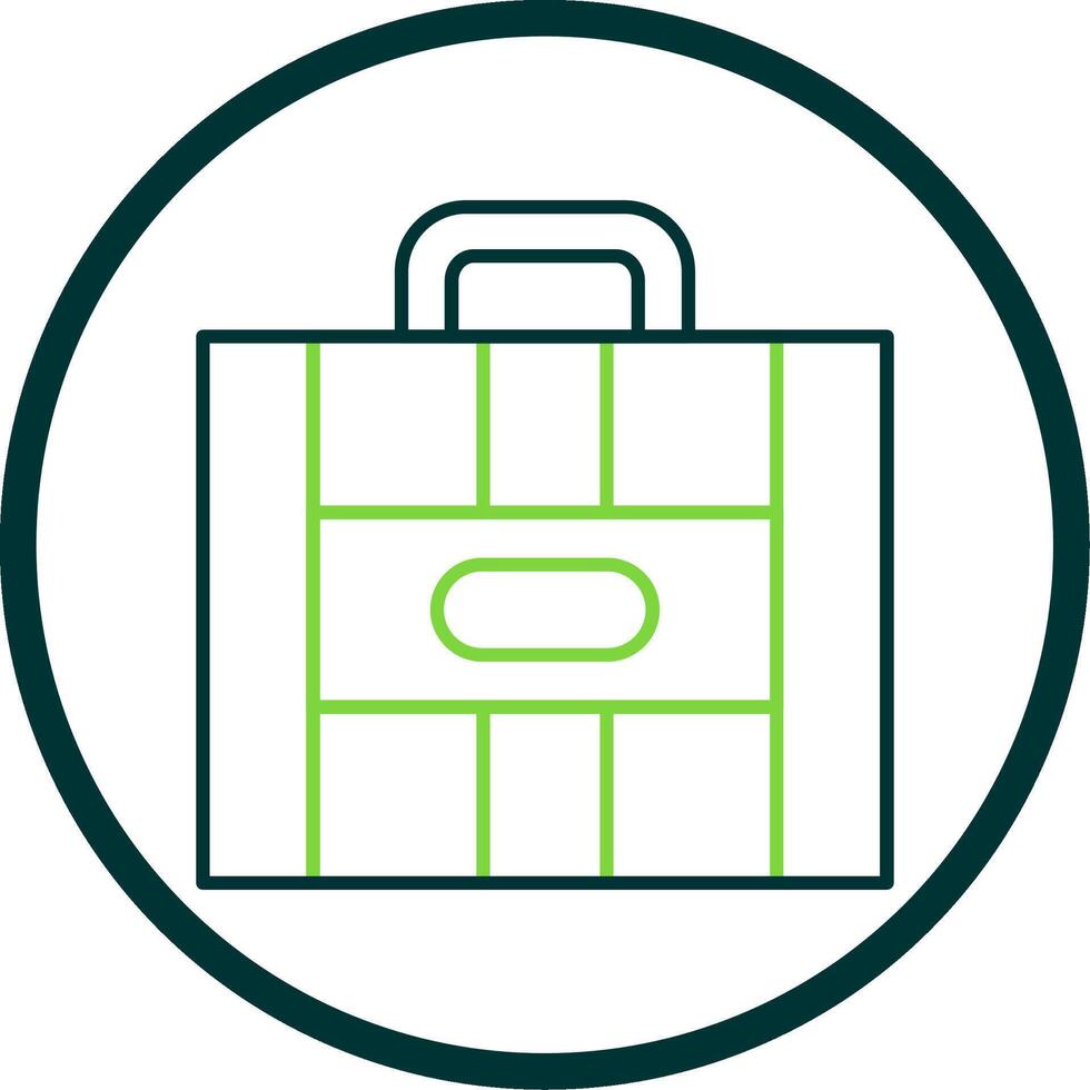 Suitcase Line Circle Icon vector