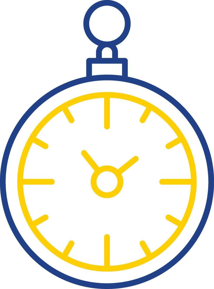 Pocket Watch Line Two Color Icon vector