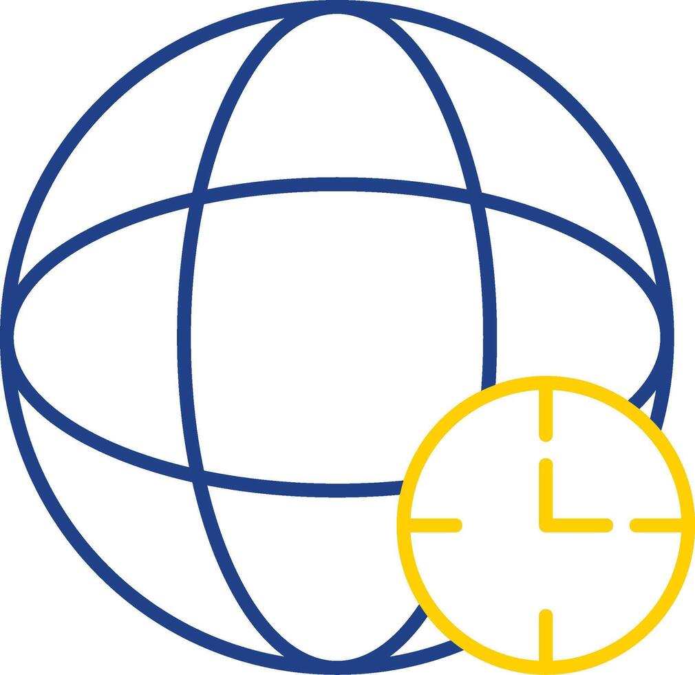 Time Zone Line Two Color Icon vector