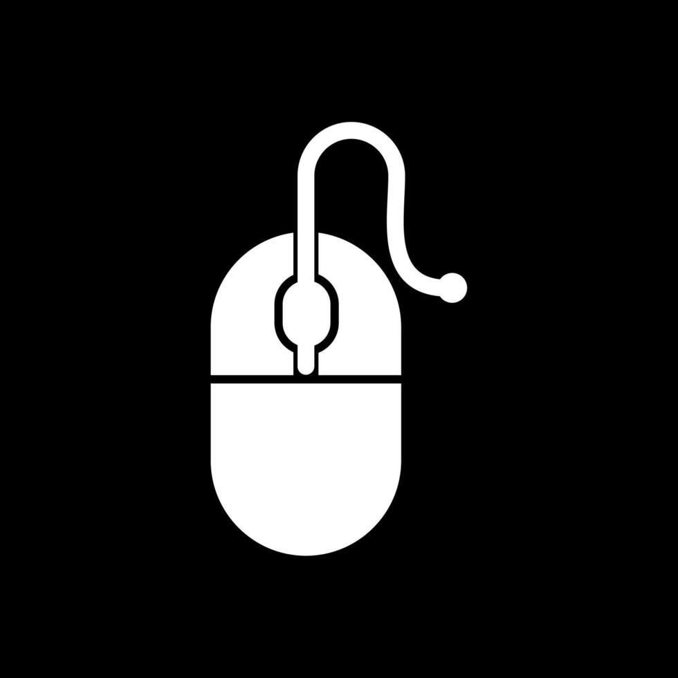 Computer Mouse Glyph Inverted Icon vector