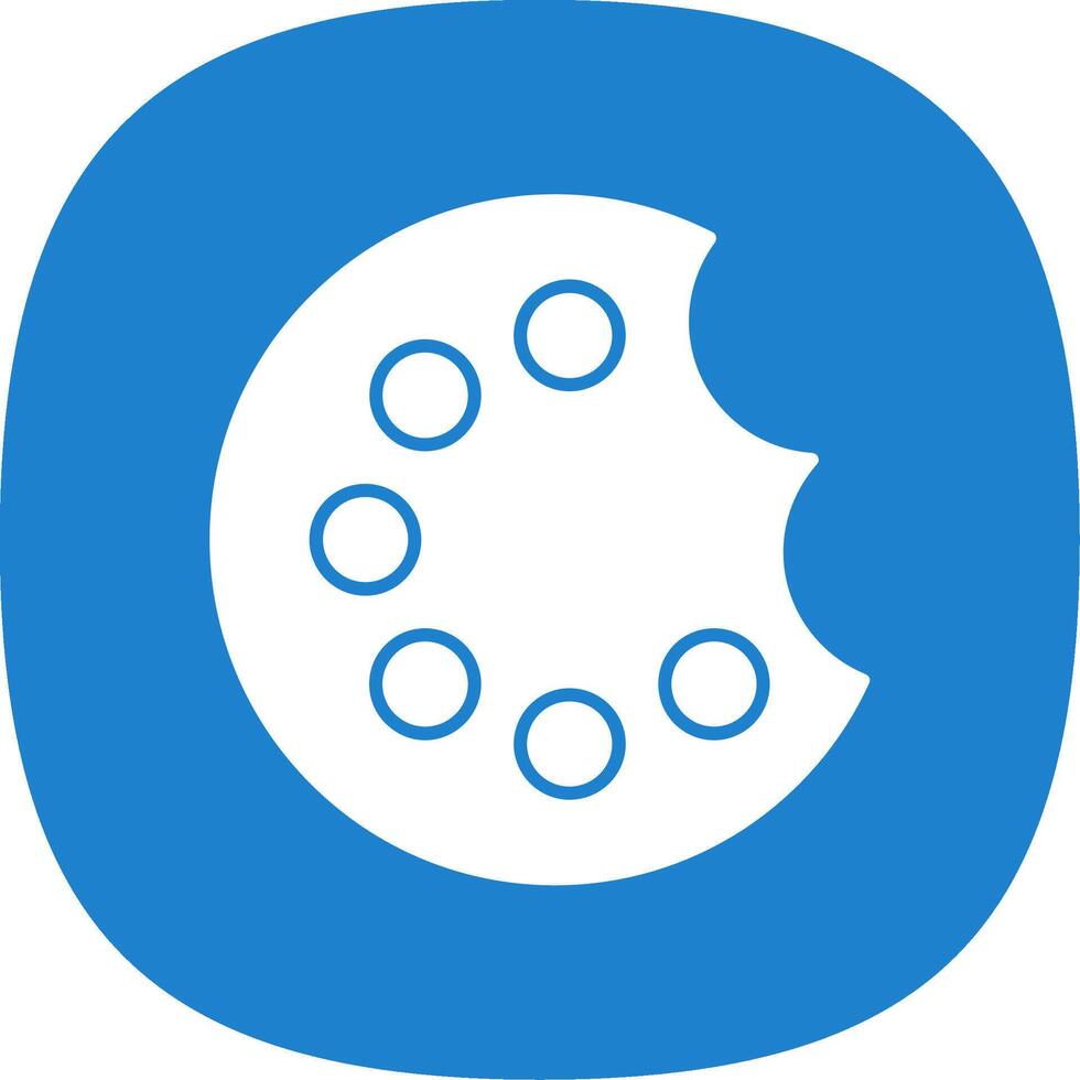 Painting Palette Glyph Curve Icon vector