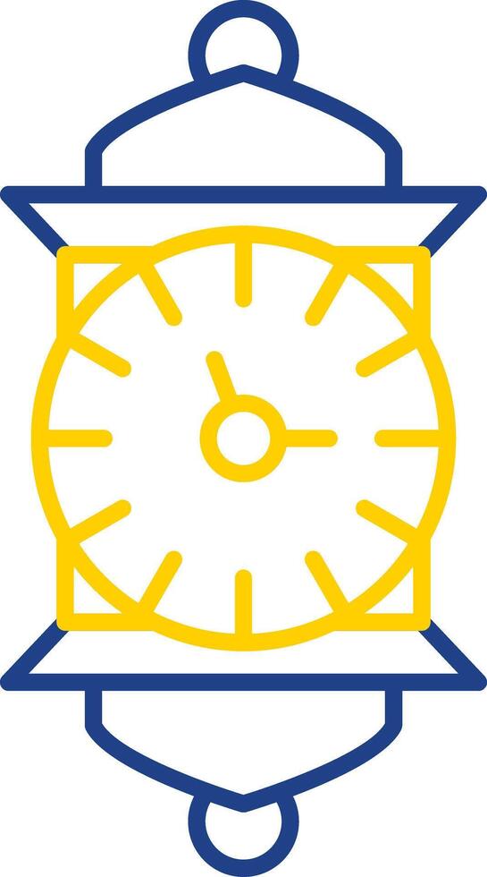 icono de dos colores de la línea de reloj vector