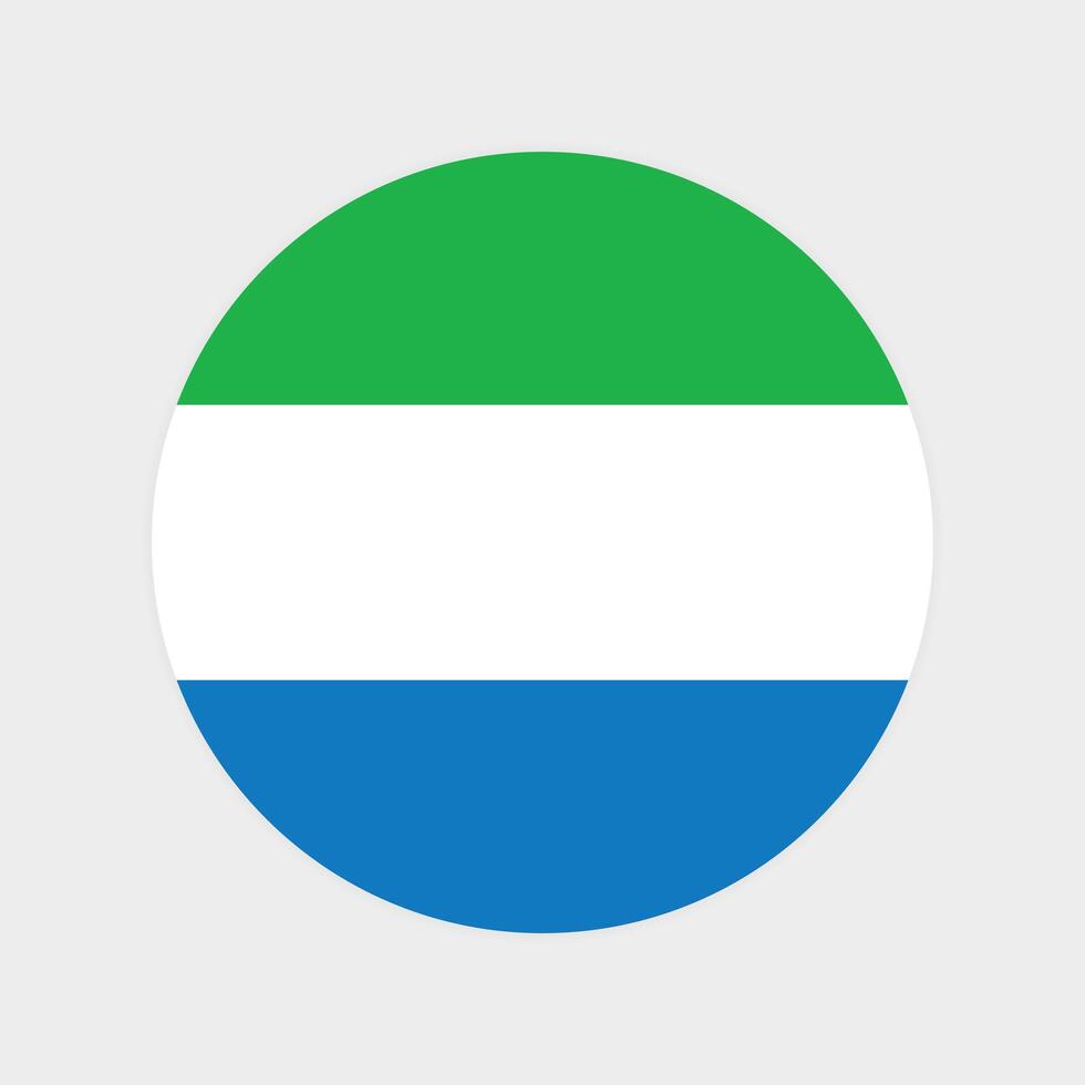 Sierra Leone national flag illustration. Sierra Leone Round flag. vector