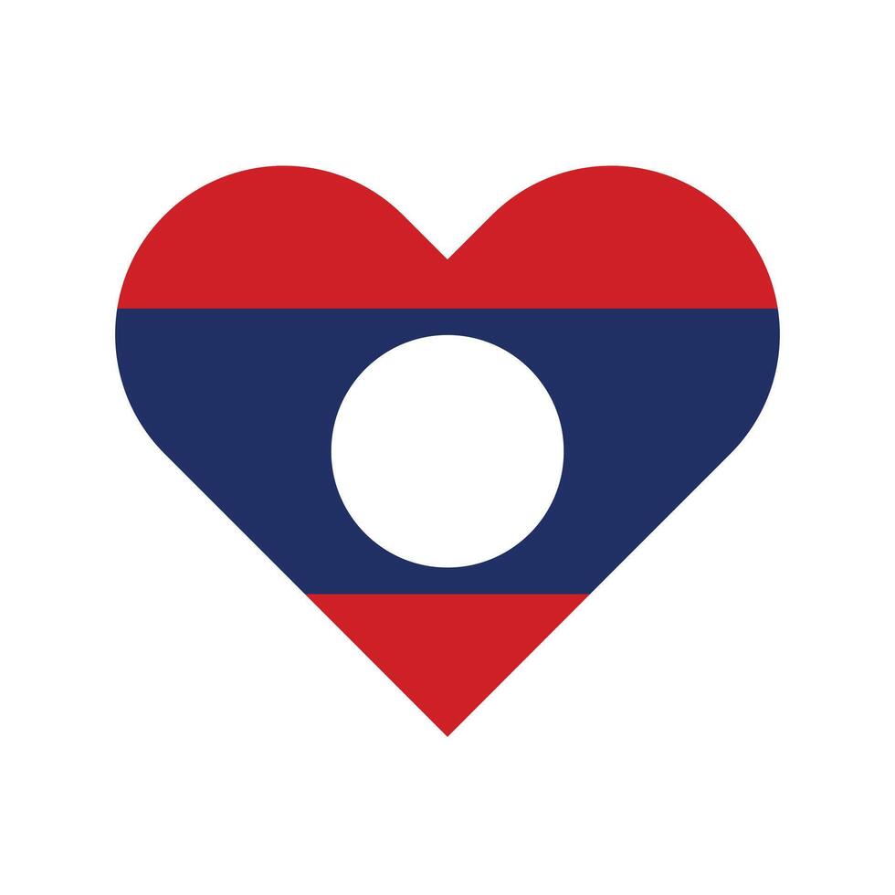 Laos national flag illustration. Laos Heart flag. vector