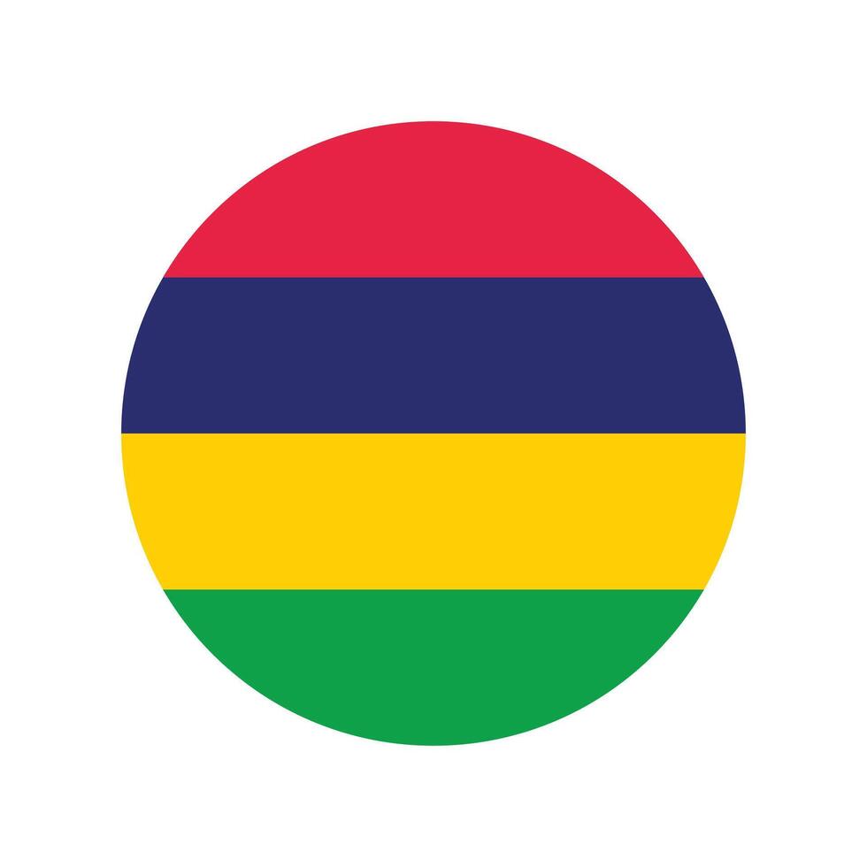 Mauritius national flag illustration. Mauritius Round flag. vector