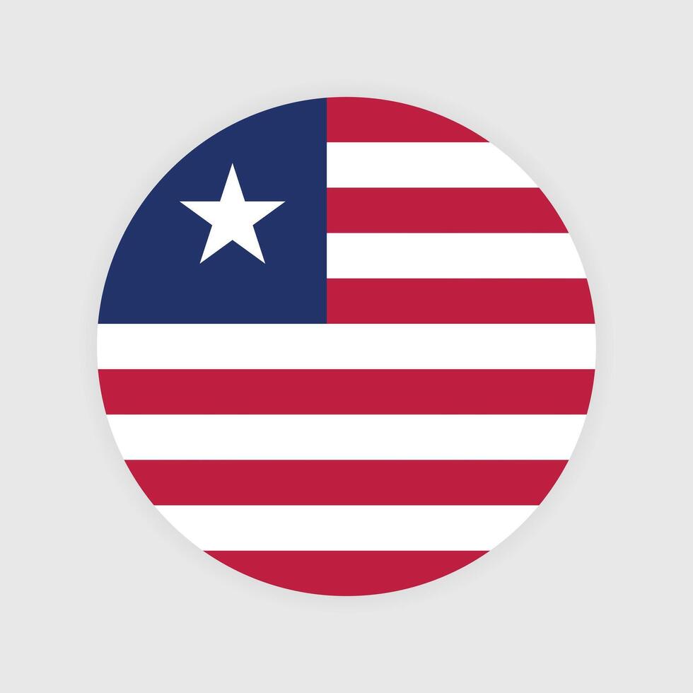 Liberia national flag illustration. Liberia Round flag. vector