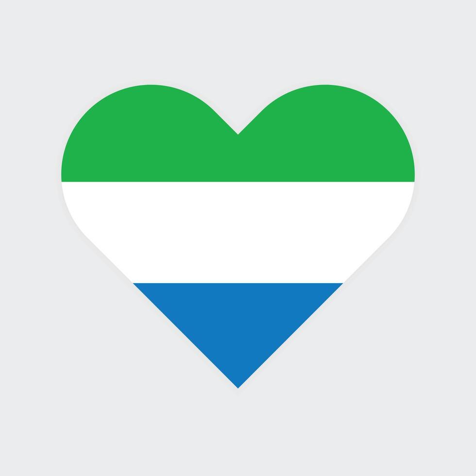 Sierra Leone national flag illustration. Sierra Leone Heart flag. vector