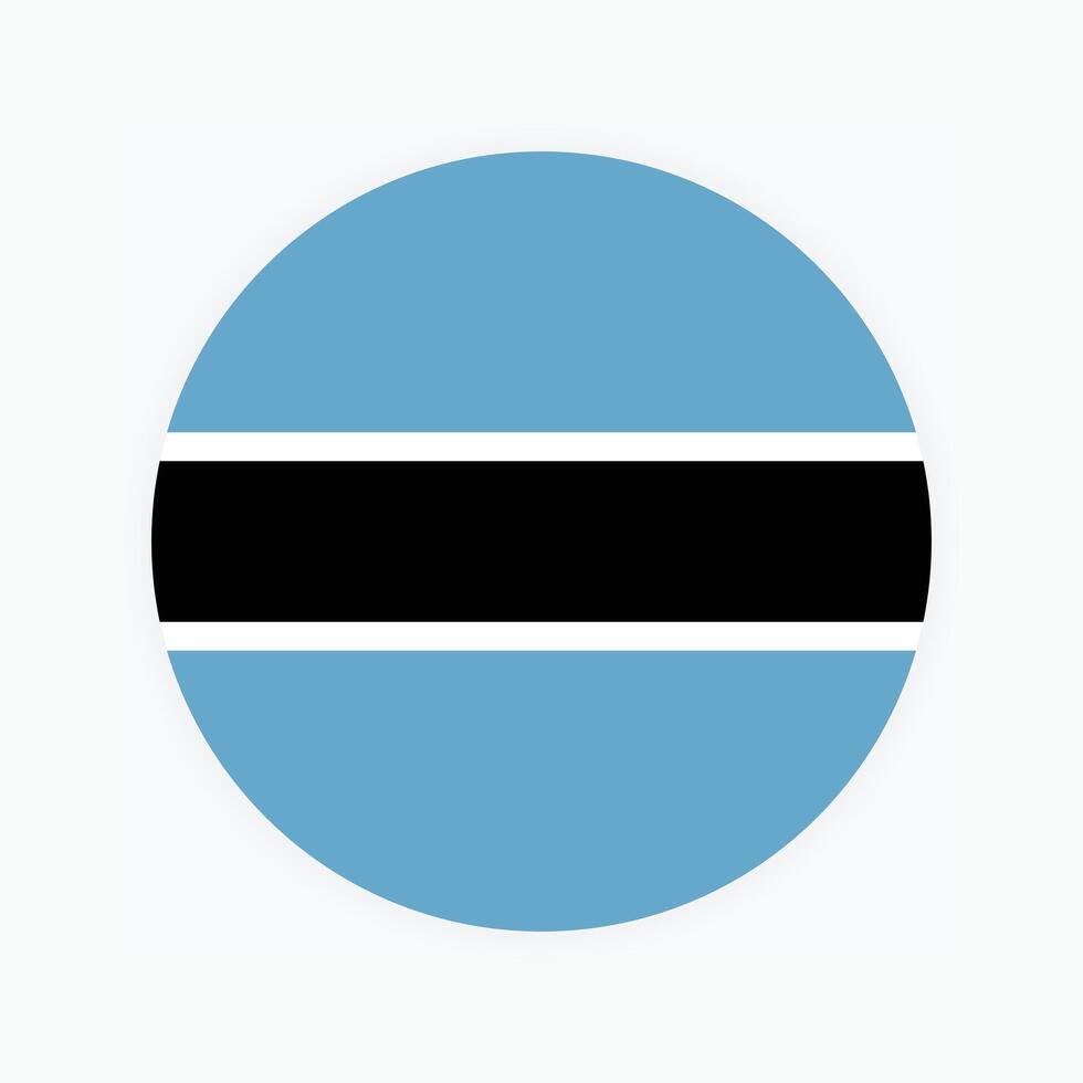 Botswana national flag illustration. Botswana Round flag. vector