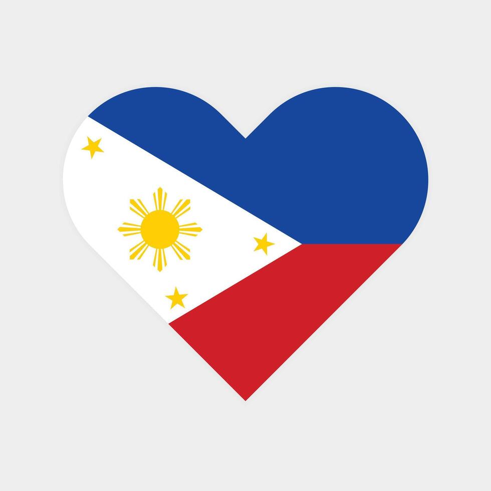 Philippines national flag illustration. Philippines Heart flag. vector