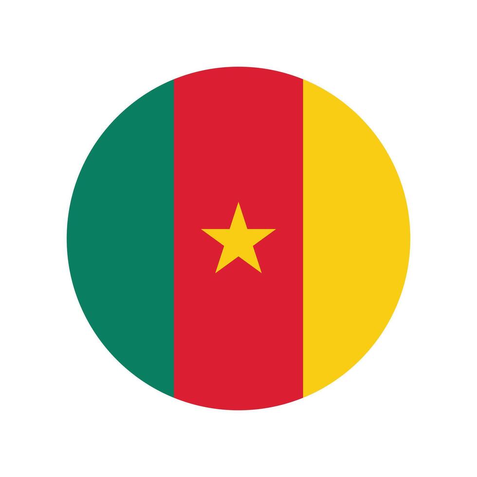 Cameroon national flag illustration. Cameroon Round flag. vector