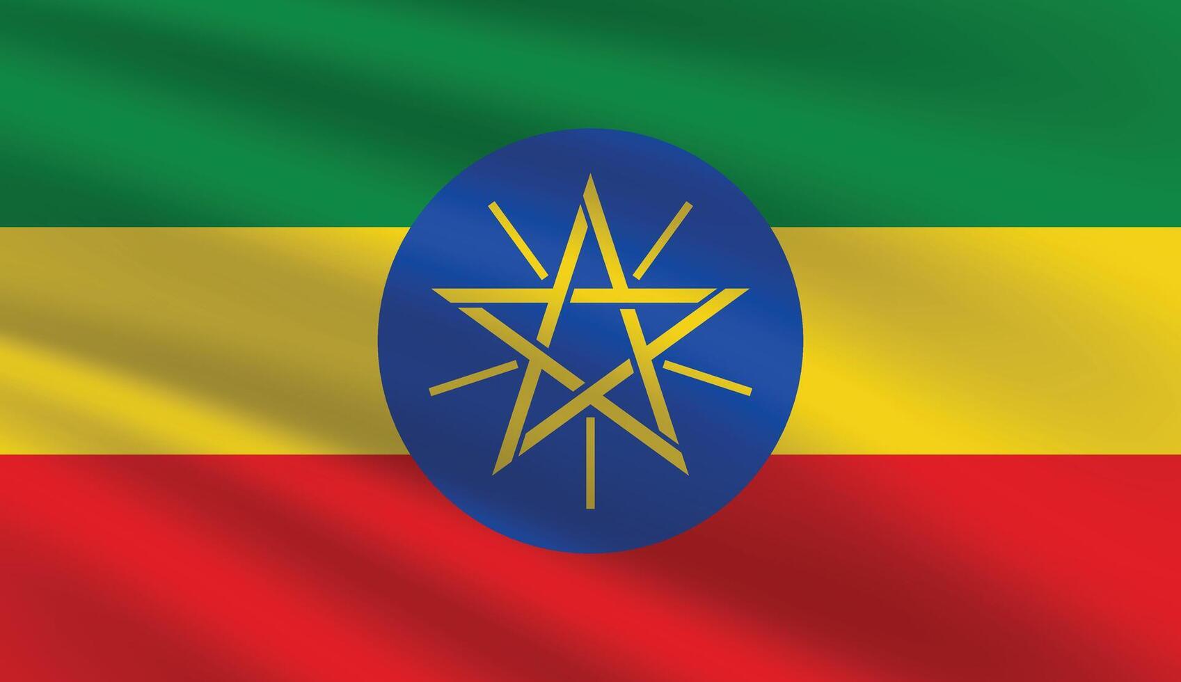 Ethiopia national flag illustration. Ethiopia flag. Ethiopia Waving flag. vector