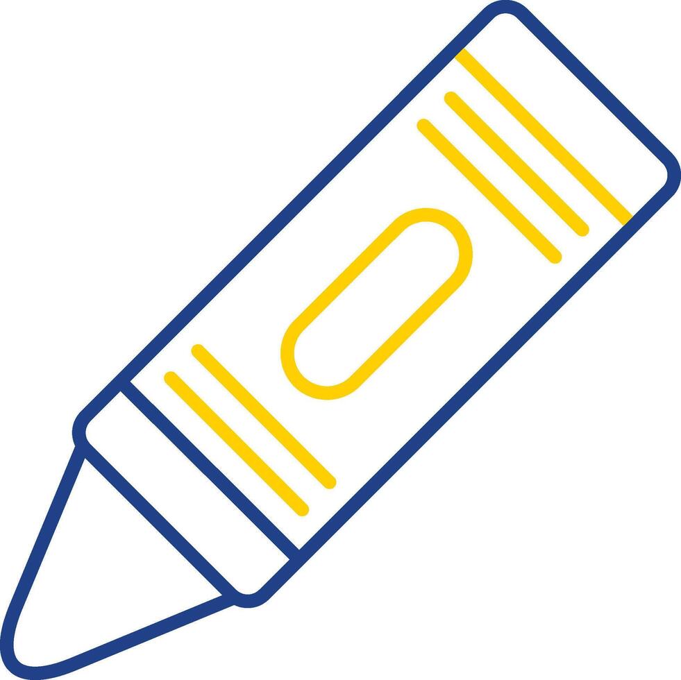 Crayon Line Two Color Icon vector