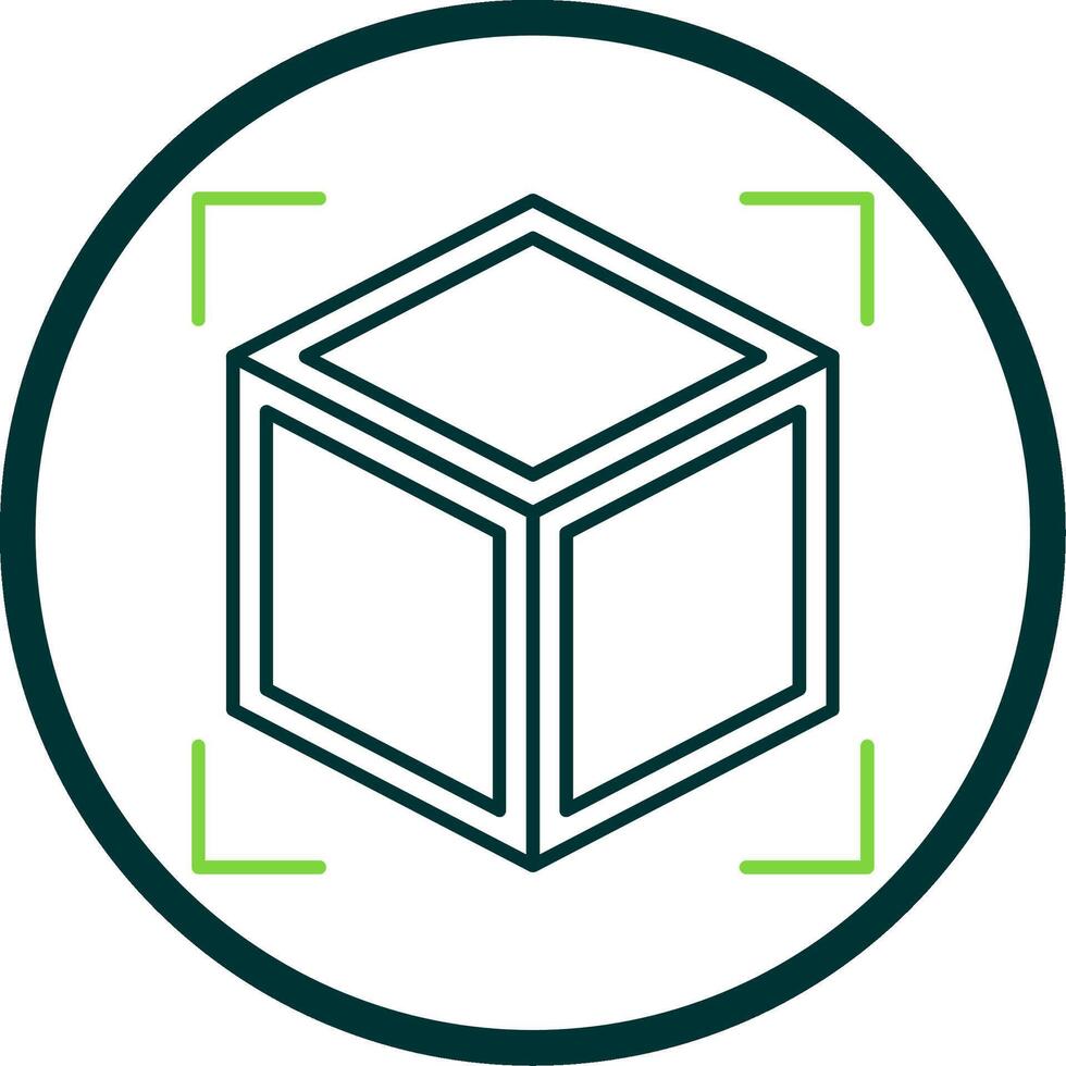 3d Line Circle Icon vector