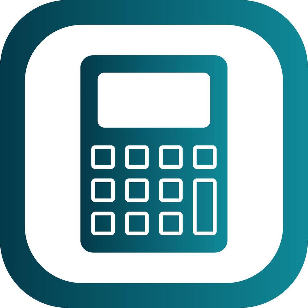 Calculator Glyph Gradient Round Corner Icon vector