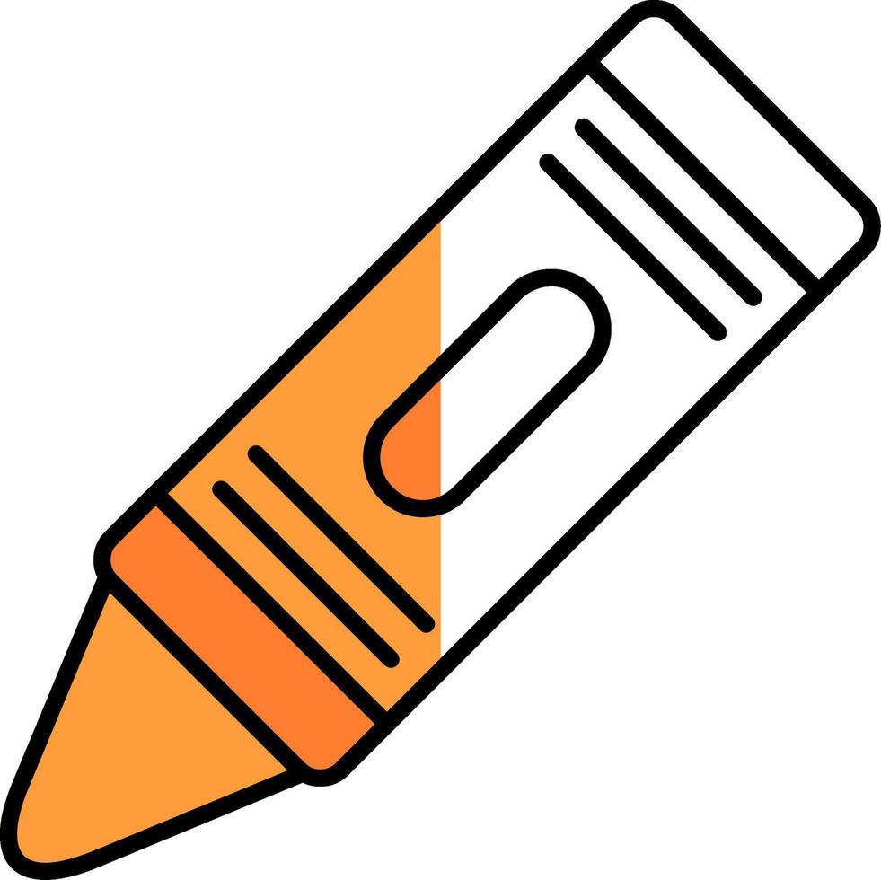 Crayon Filled Half Cut Icon vector