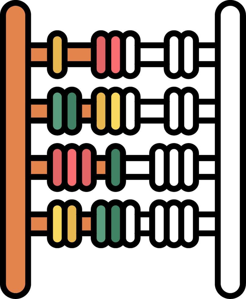 Abacus Filled Half Cut Icon vector