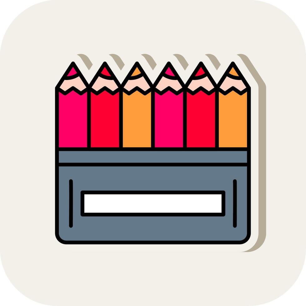 Color Pencil Line Filled White Shadow Icon vector