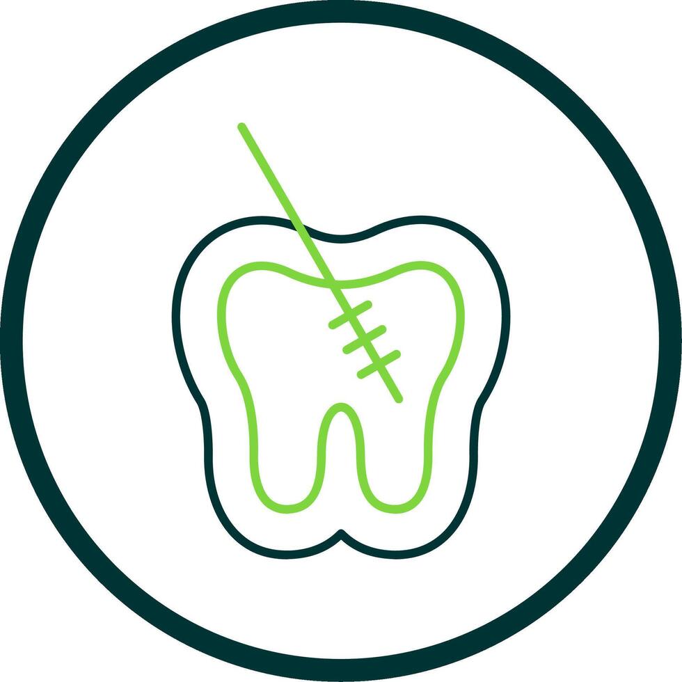 Root Canal Line Circle Icon vector