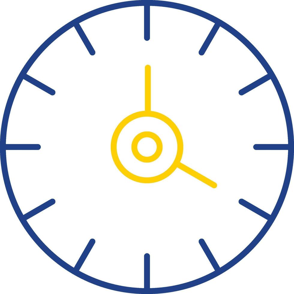 icono de dos colores de la línea de reloj vector