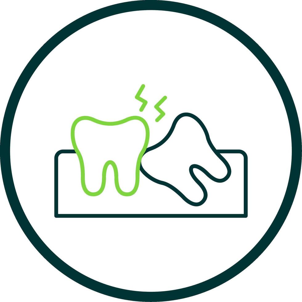 Wisdom Tooth Line Circle Icon vector