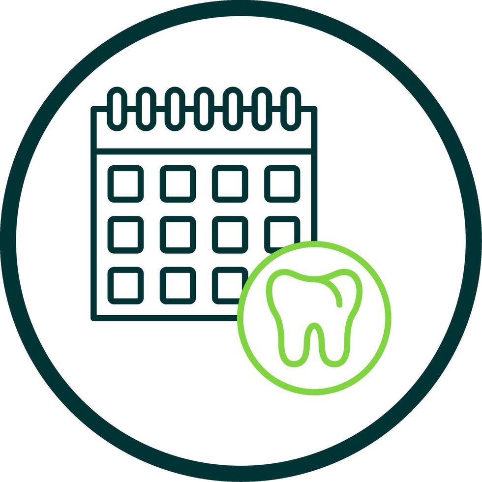 Dental Schedule Line Circle Icon vector