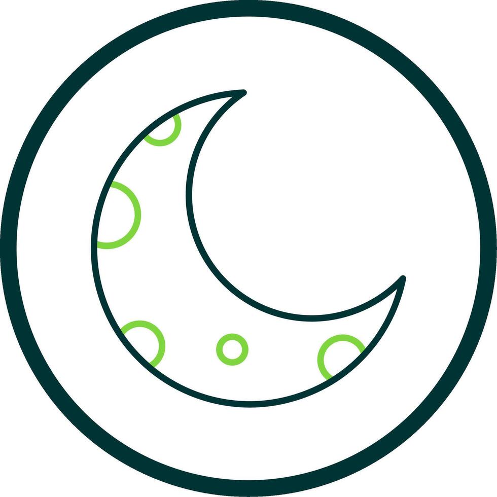 Half Moon Line Circle Icon vector