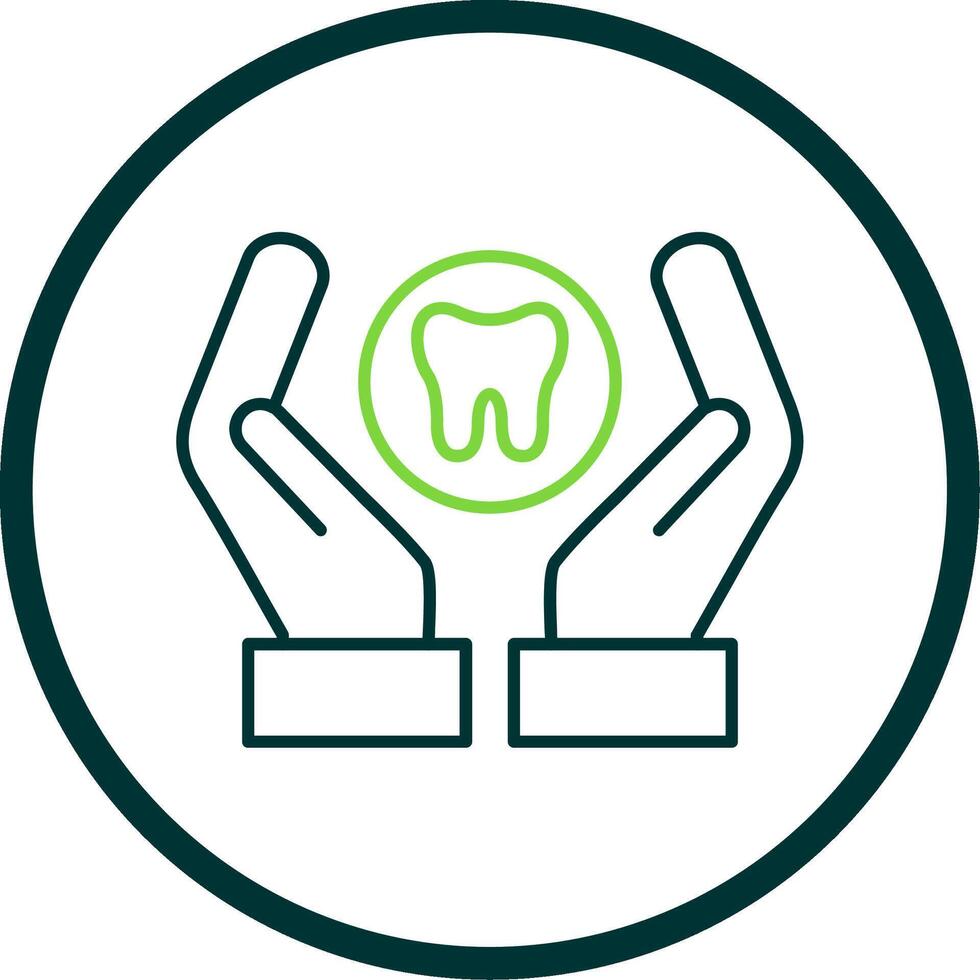 Dental Care Line Circle Icon vector